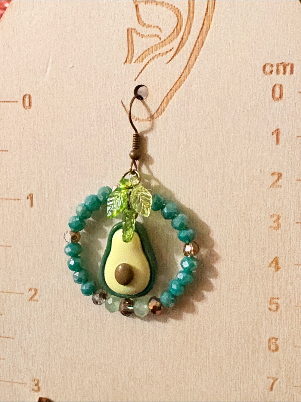 Green and Brown Avocado Drop Earrings — Statement Women’s Earrings